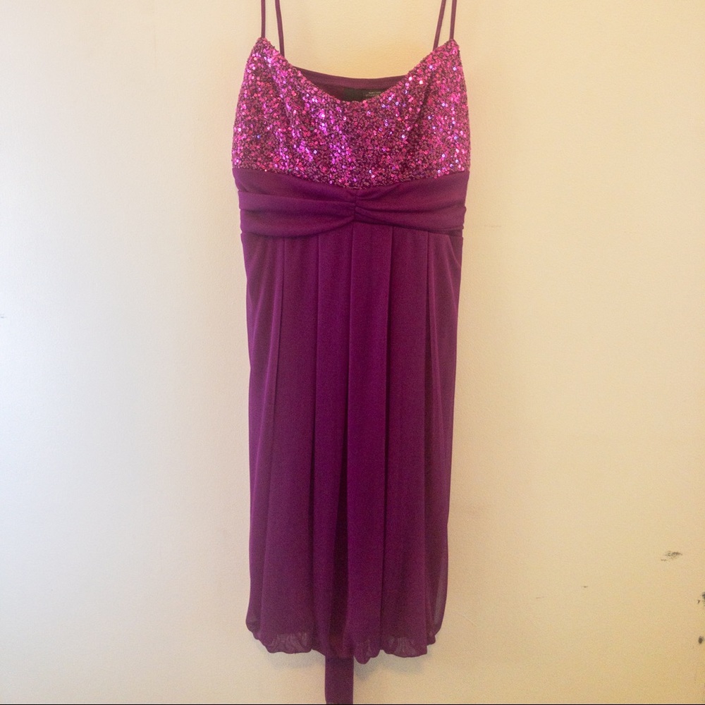 Sequin cocktail/party dress , fushia pink/purple